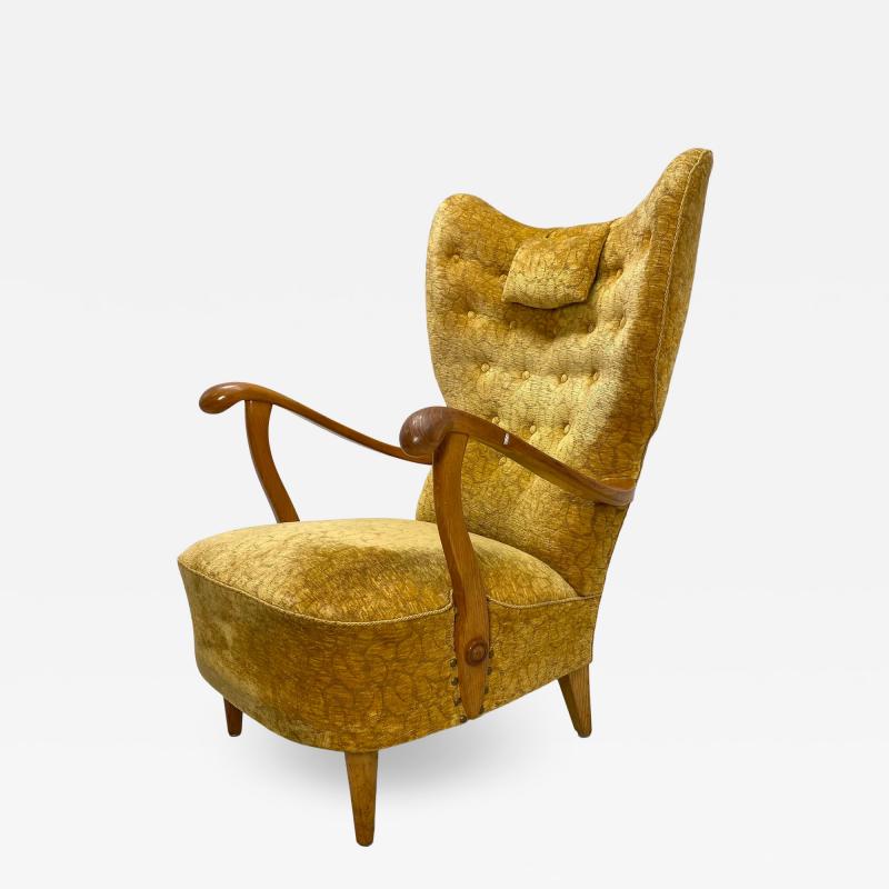 1940s Swedish Highback Lounge Chair