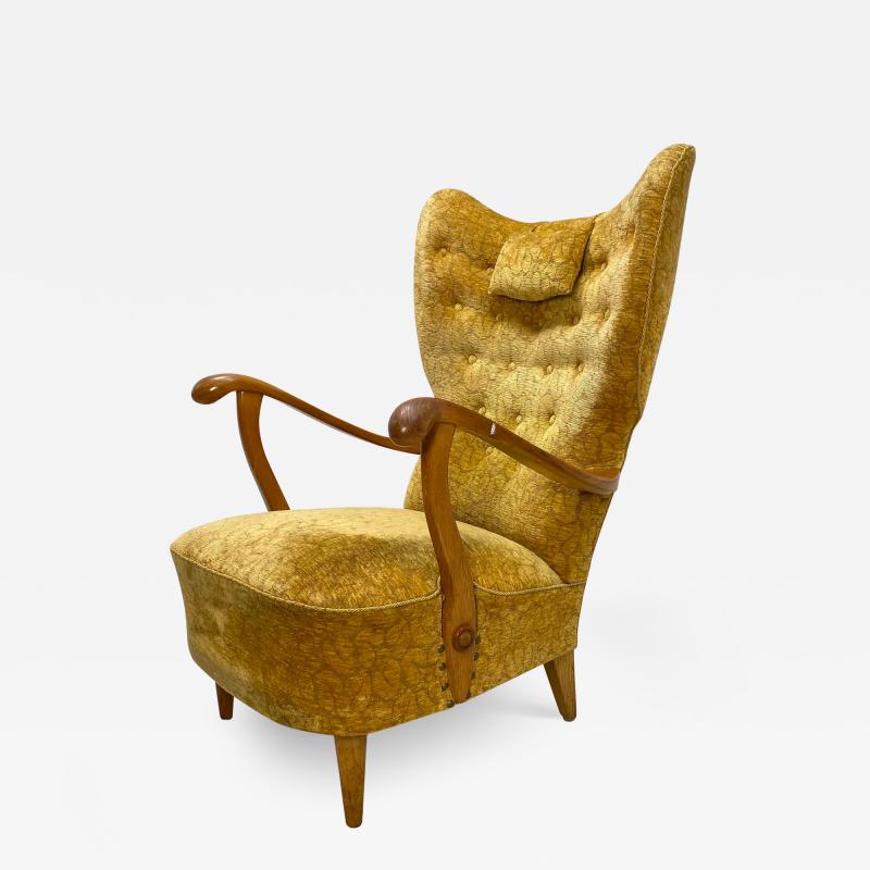 1940s Swedish Highback Lounge Chair