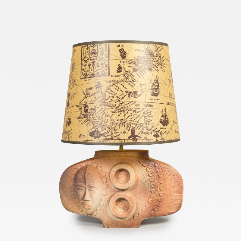 1940s Terracota Africanist lamp signed