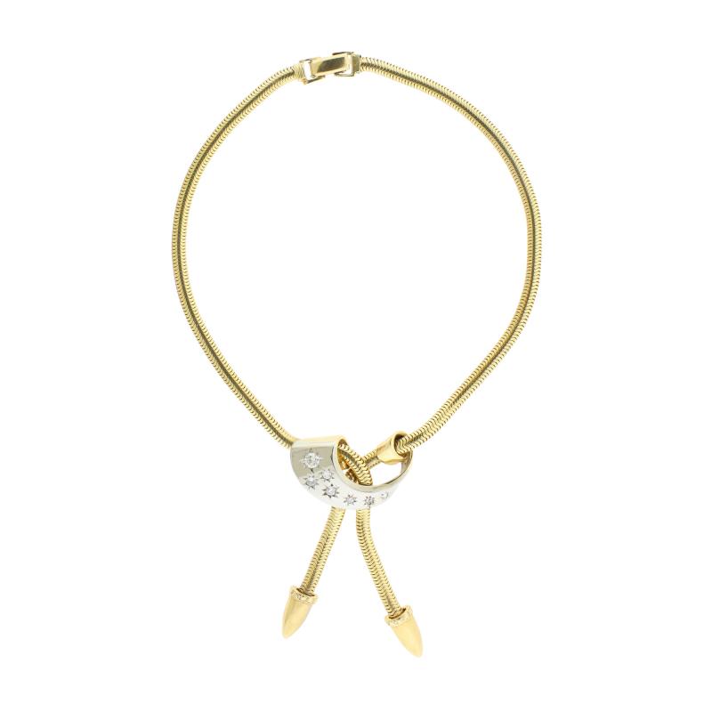 1950 Retro Modern gold Tassel Necklace