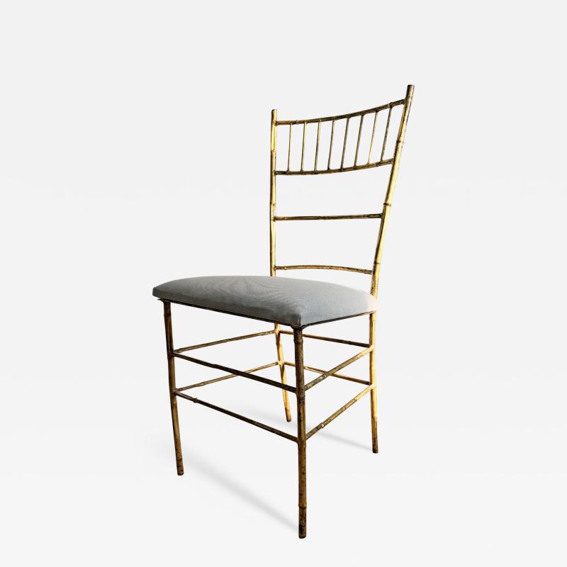 1950 s Italian Gilt Iron Faux Bamboo Chair