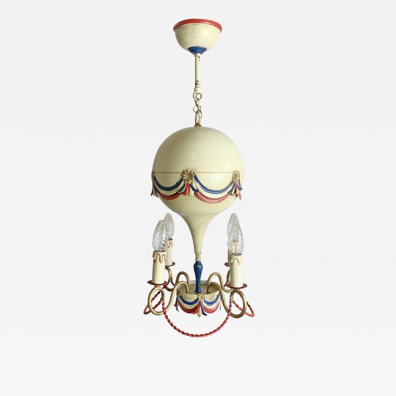 1950 s Toleware Hot Air Balloon Chandelier