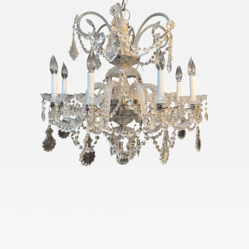 1950 s Venetian Crystal 8 Lite Chandelier