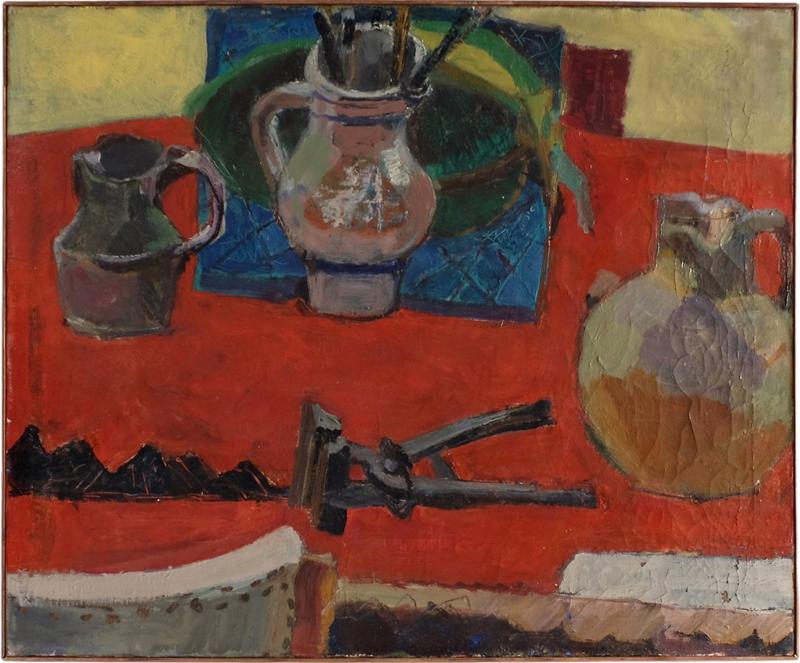 1950S OIL ON CANVAS STILL LIFE FRANCE