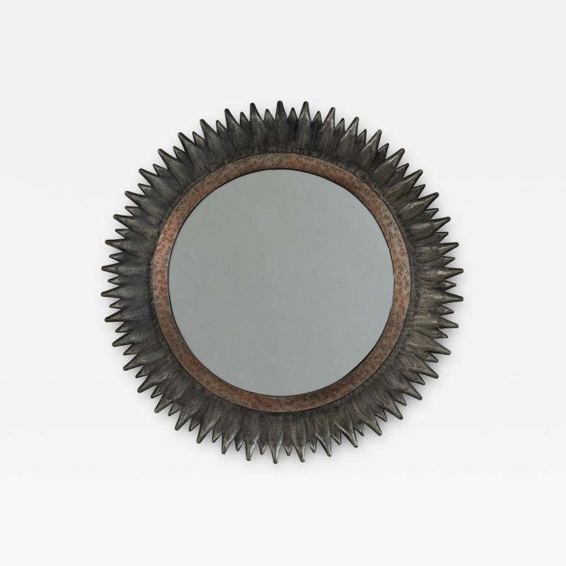 1950S ZINCD COPPER SUNBURST MIRROR ITALY
