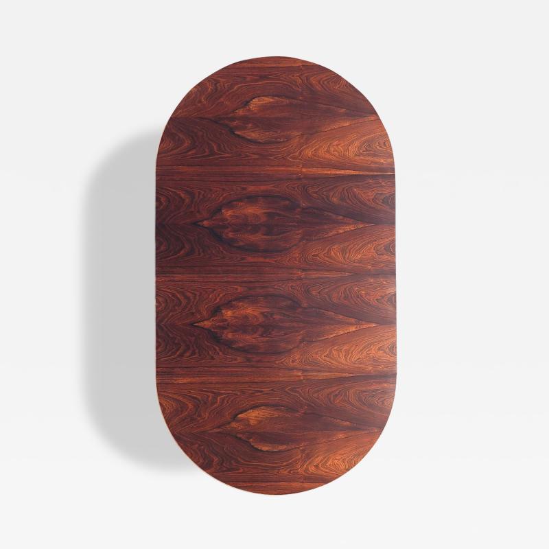 1950s Brazilian Rosewood Dining Table with Stunning Grain Patterns Restored