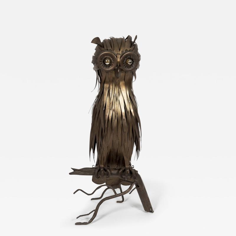 1950s Brutalist owl lamp