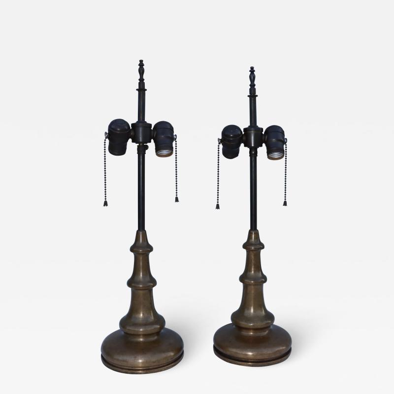 1950s French Bronze Table Lamps