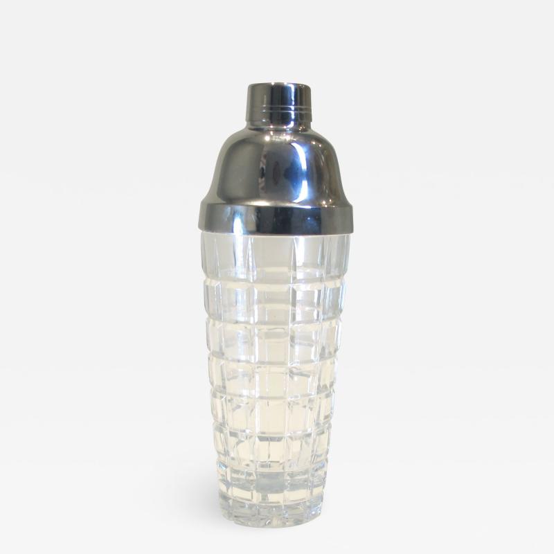 1950s French crystal and chrome cocktail shaker