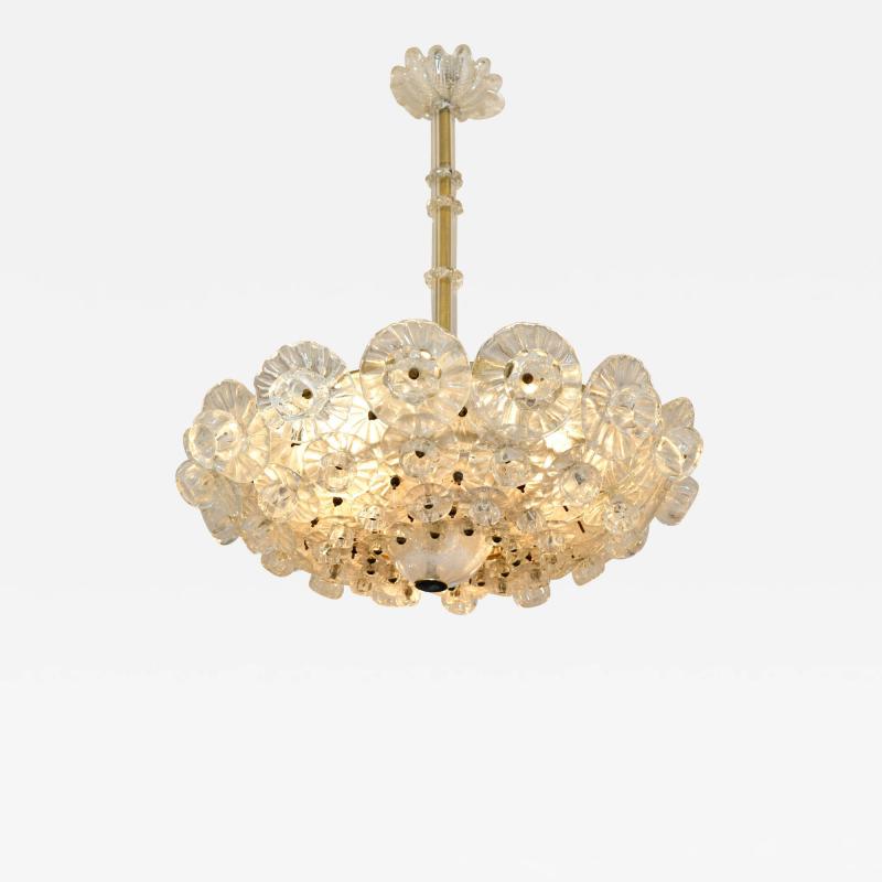 1950s Italian Barovier Murano glass flower chandelier