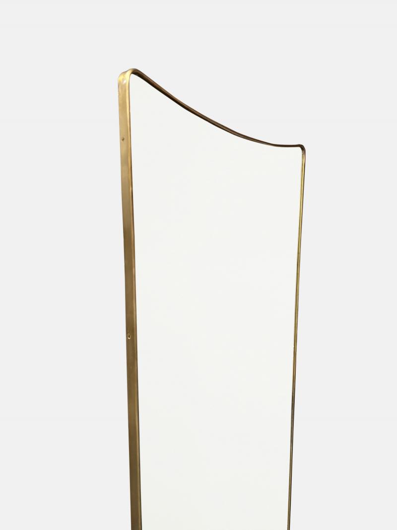 1950s Italian Modernist Pair of Grand Scale Brass Wall Mirrors