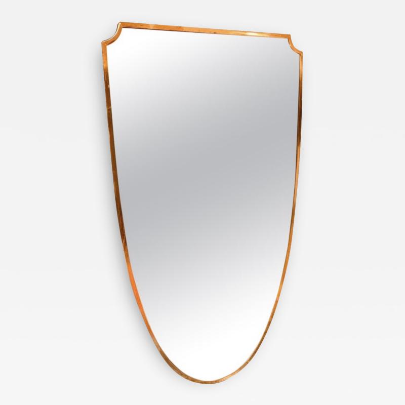 1950s Italian Shield Brass Mirror