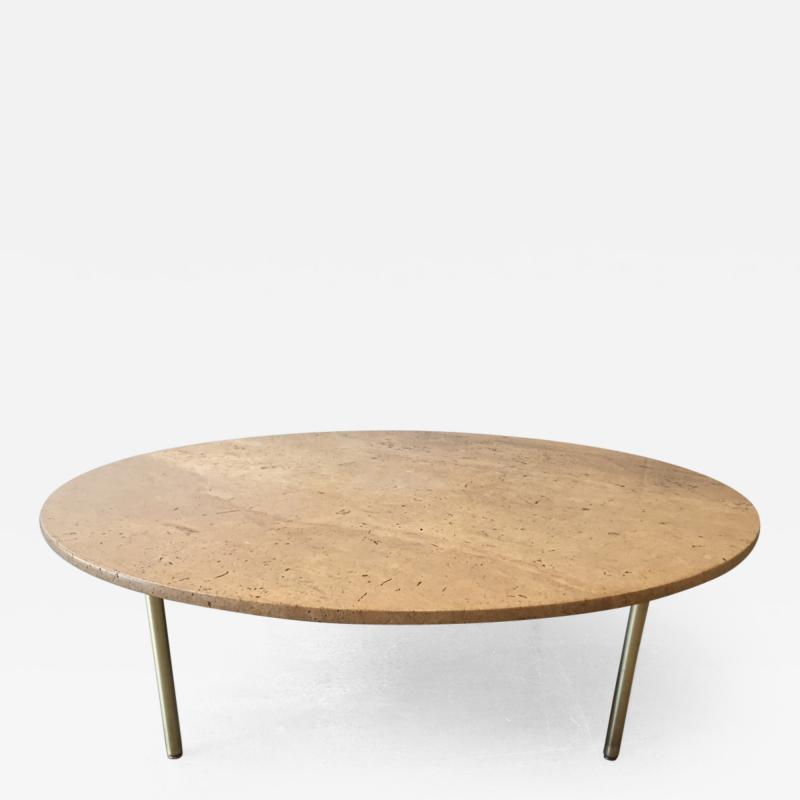 1950s Italian Travertine Bronze Coffee Table