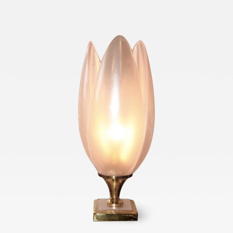 1950s Italian pink Lotus table lamp