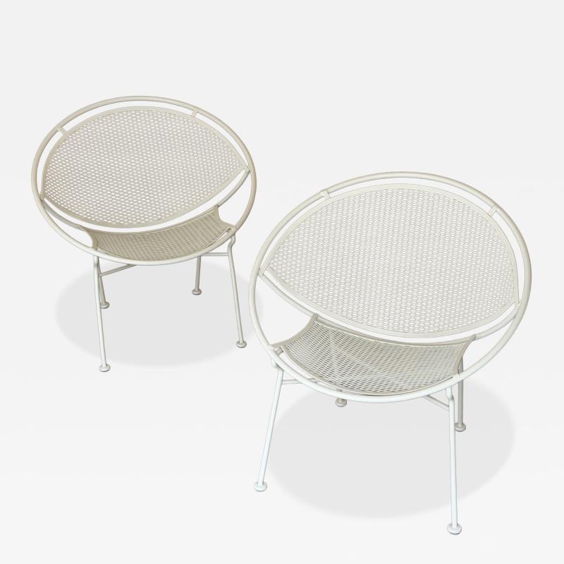 1950s Maurizio Tempestini for Salterini Radar Wrought Iron Lounge Chairs a Pair