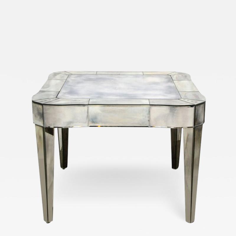 1950s Mid Century American Glamorous Smokey Mirrored Center Hall Game Table