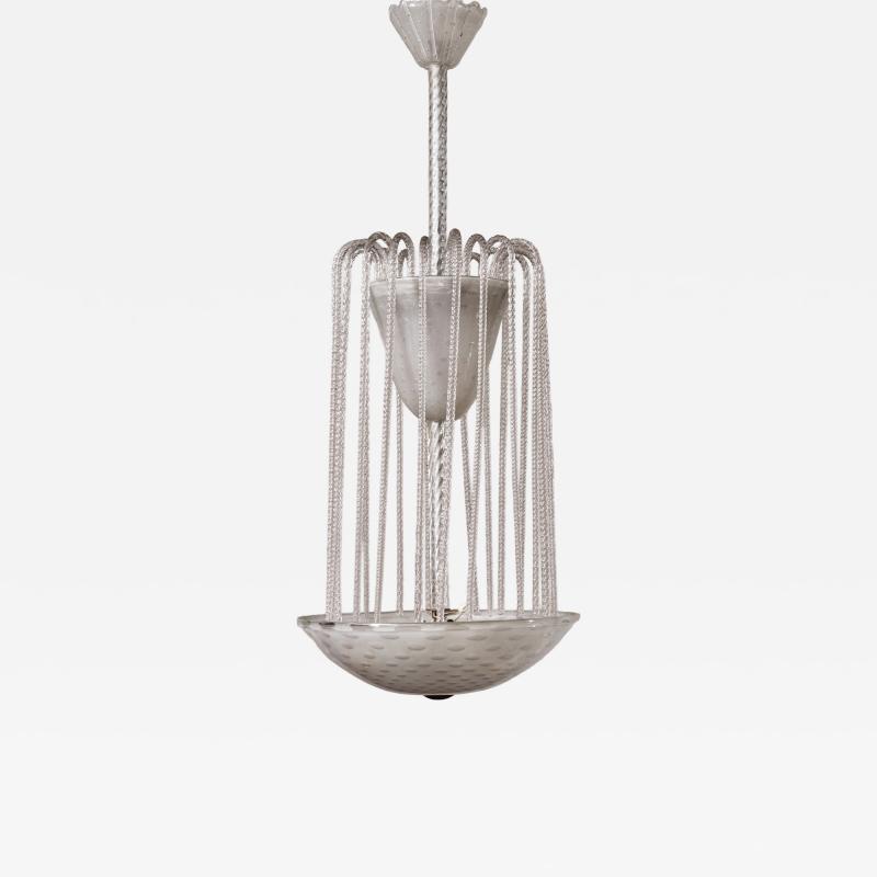 1950s Murano Glass Fountain Style Chandelier with Twisted