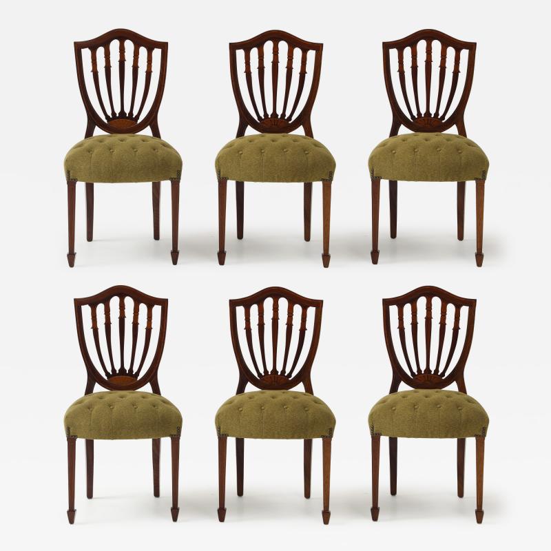 1950s Shell Back Italian Mahogany Dining Chairs Set of 6