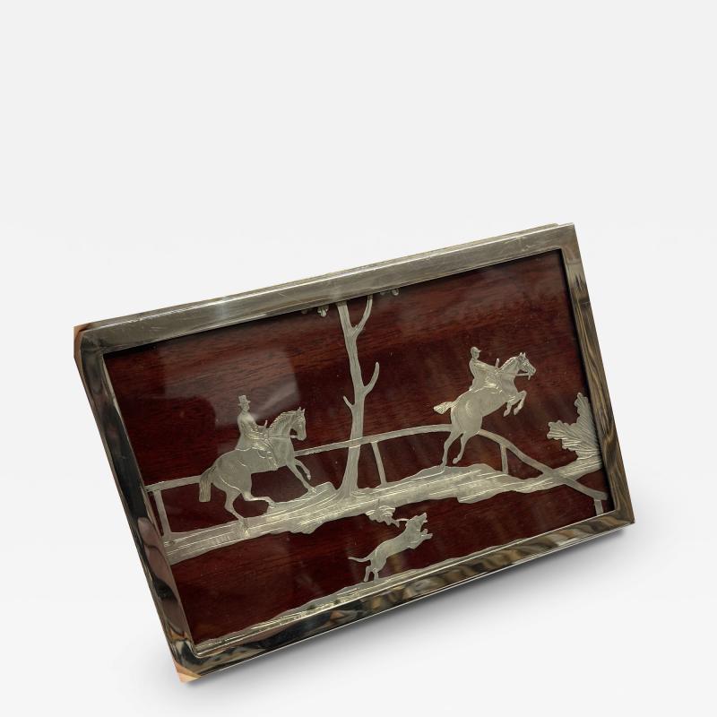 1950s Silver plate Hunting decorative boxe