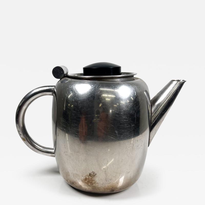 1950s Vintage Art Deco Stylish Small Tea Pot Stainless Steel