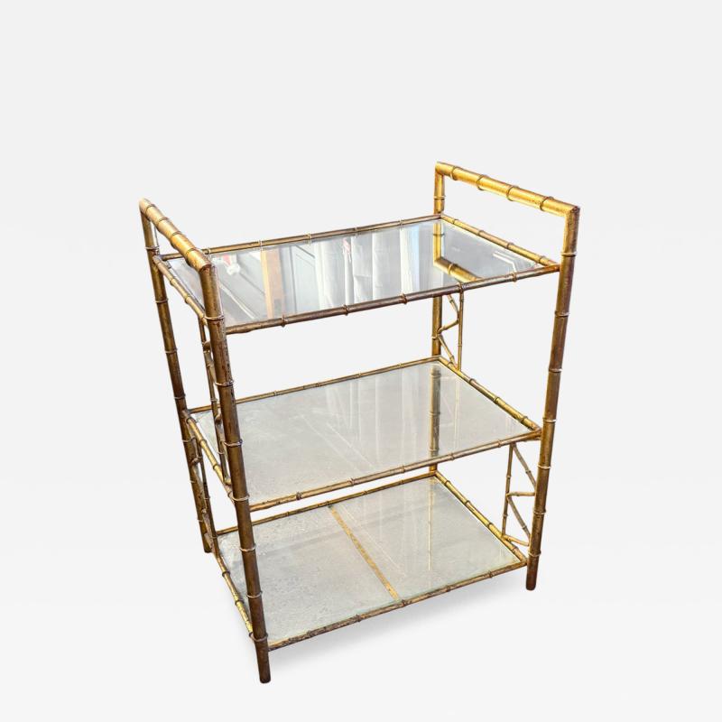 1960 s Hollywood Regency Faux Bamboo Cocktail Bar Cart