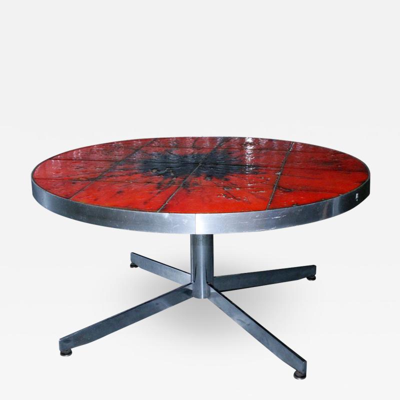 1960S DANISH CERAMIC TOP COFFEE TABLE