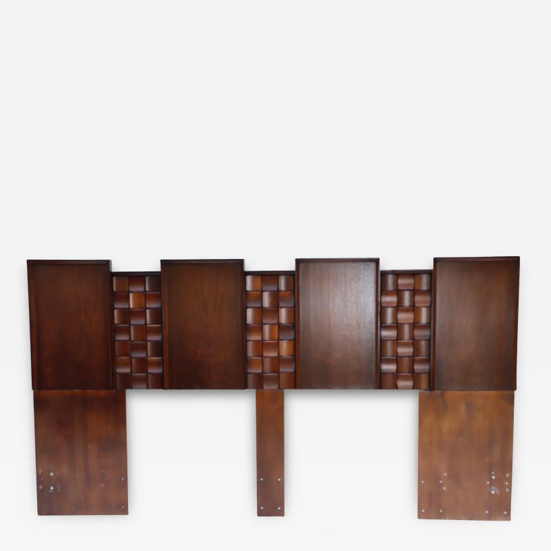 1960s Brutalist Walnut King Size Headboard From Canada