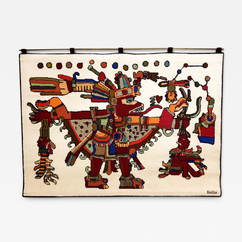 1960s Carlos Frederico Bastos Fine Art Original Warrior Wall Tapestry
