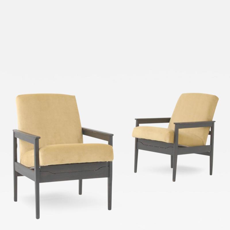 1960s Czech Upholstered Armchairs Set of 2