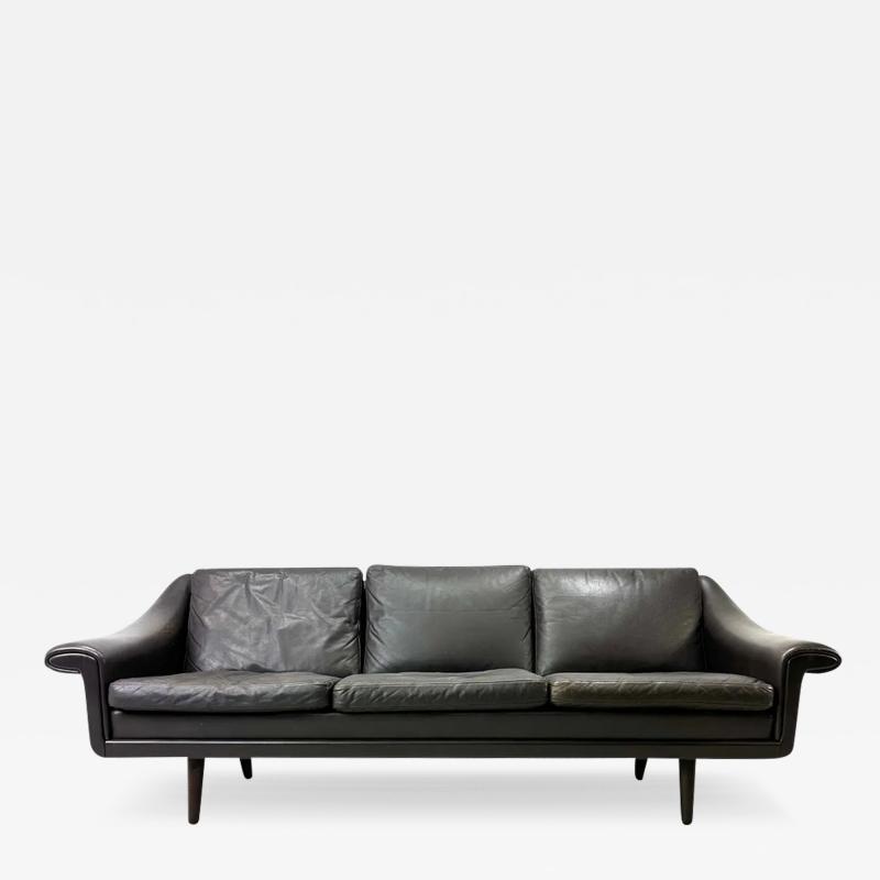 1960s Danish Leather Sofa Designed by Aage Christiansen