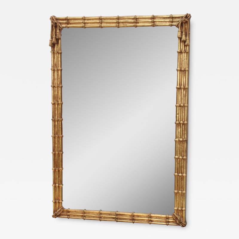 1960s Faux Bamboo Gilt Mirror