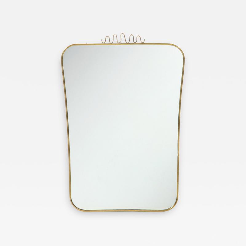 1960s Italian Modernist Brass Wall Mirror