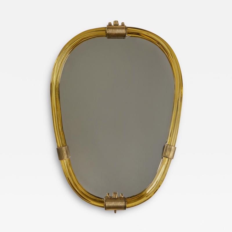 1960s Italian Murano gold oval mirror