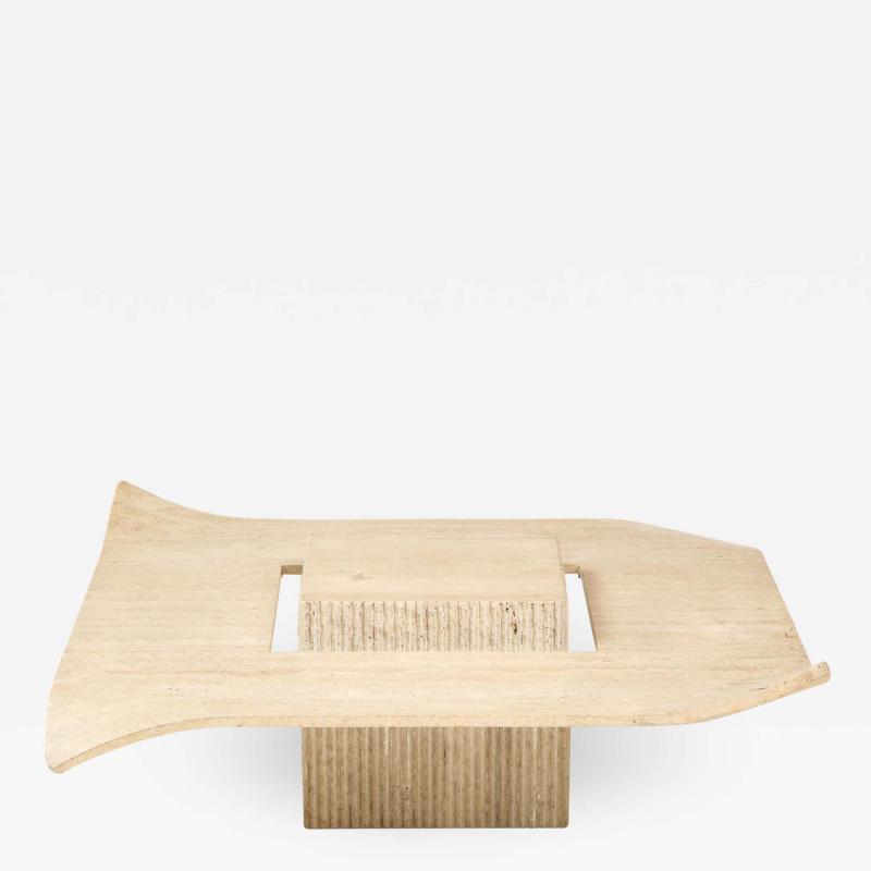 1960s Italian Travertine Cocktail Table