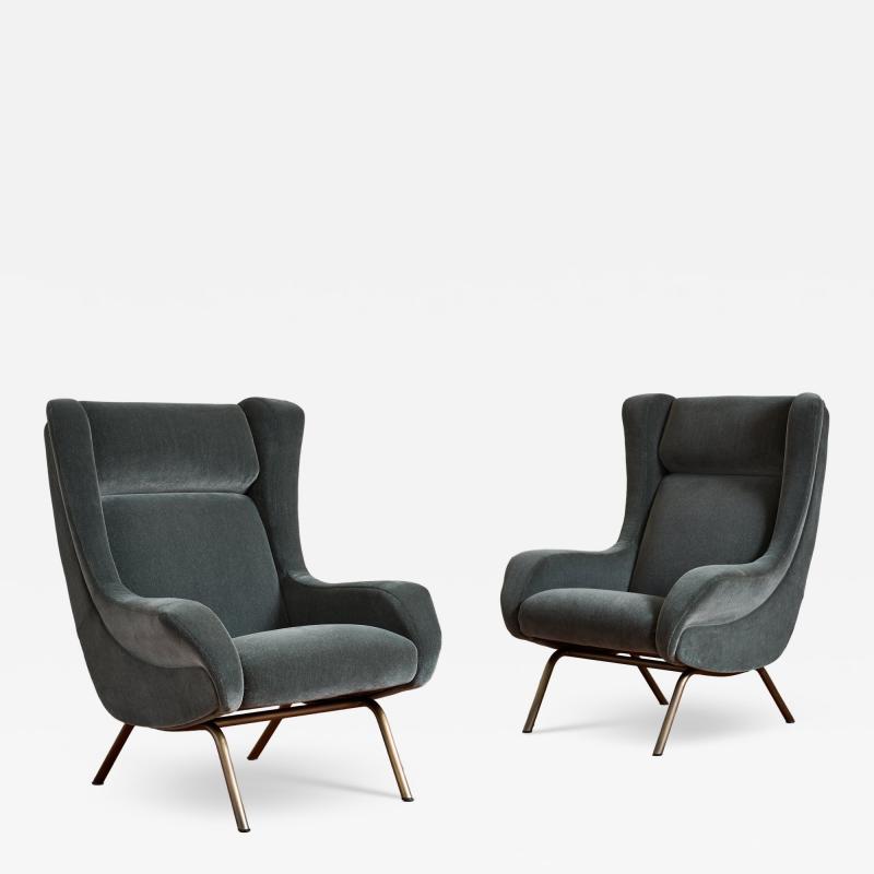 1960s Italian Wingback Armchairs