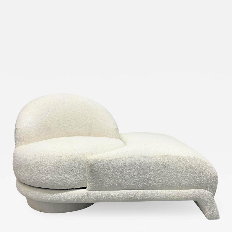 1960s Lounge Chair Swivels into a Chaise Lounge in Boucle