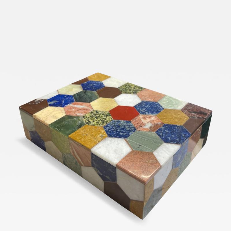 1960s Marble marquetry box