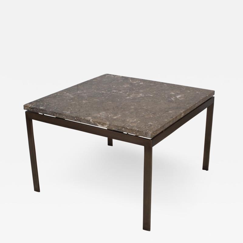 1960s Mid Century Modern Bronze And Marble Custom Made Coffee Table