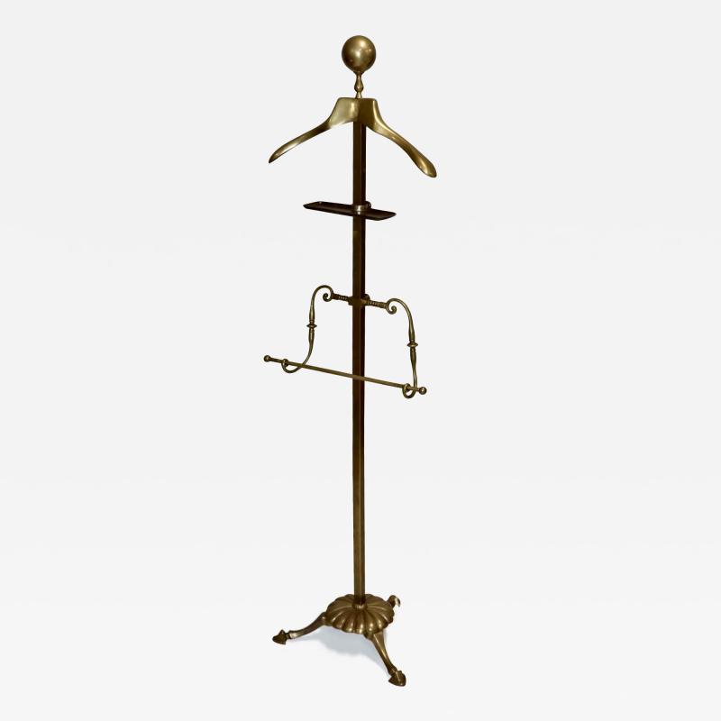 1960s Patinated Brass Valet Stand