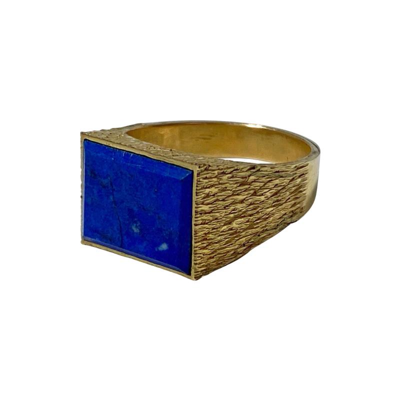 1970s 14kt yellow gold and lapis lazuli Ring