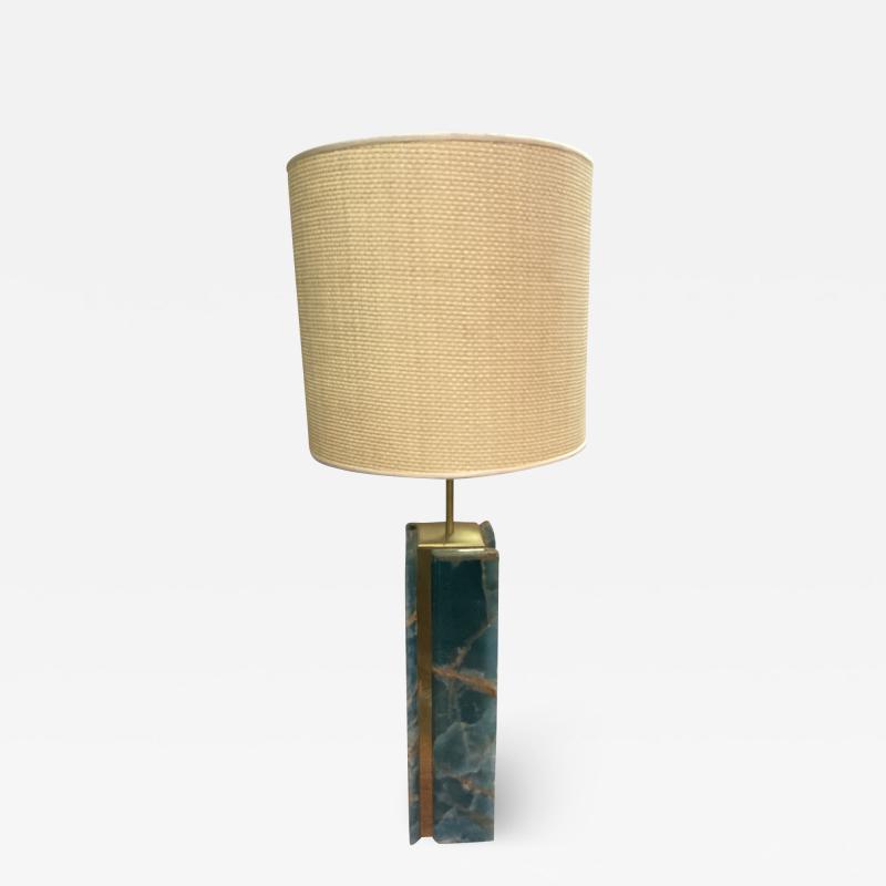 1970s Blue onyx table lamp by Starba Basel