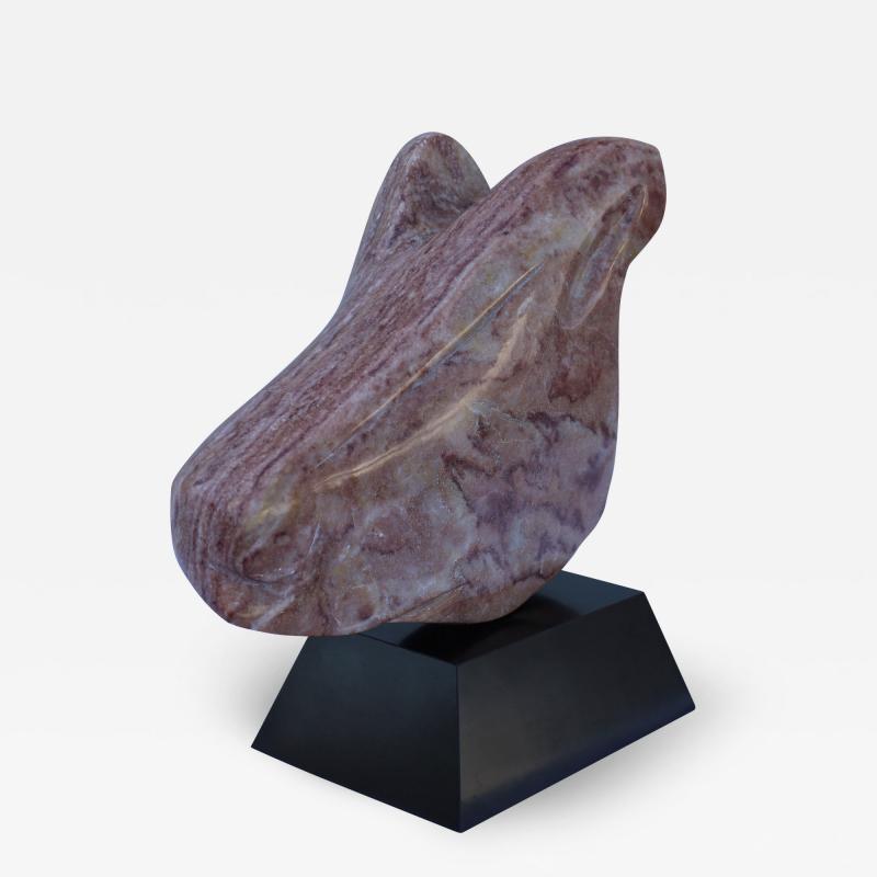 1970s Carved Marble Abstract Dog Head Sculpture