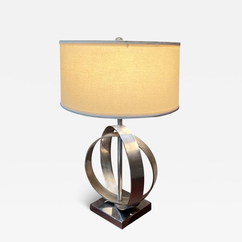 1970s Concentric Chrome Ring Table Lamp Mexico City