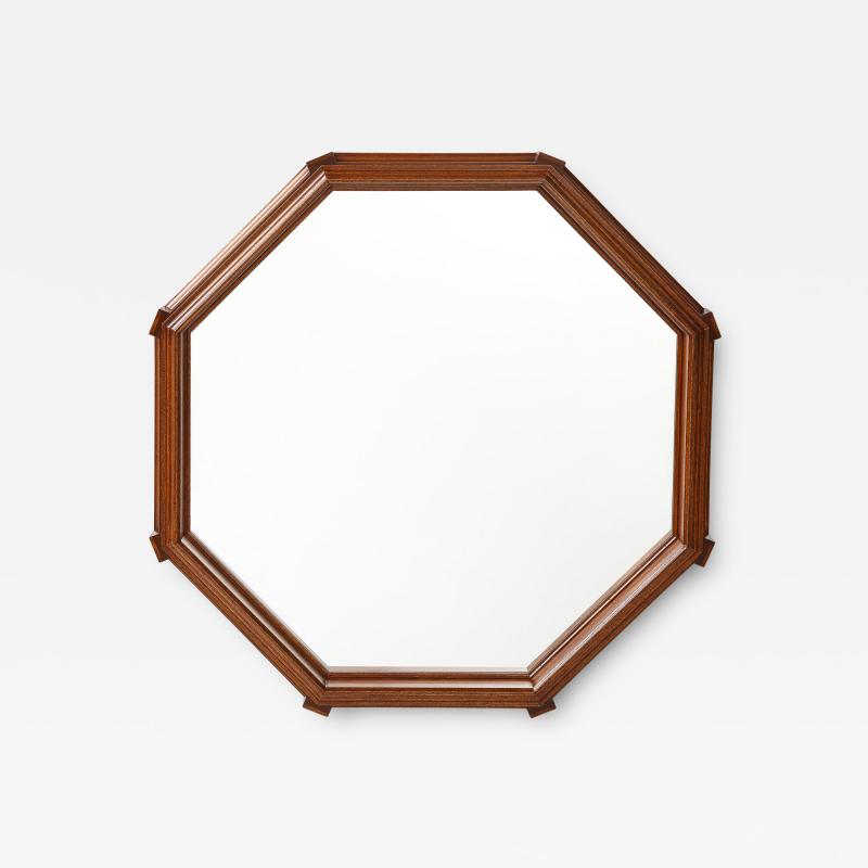 1970s Custom Made Octagonal Oak Mirror