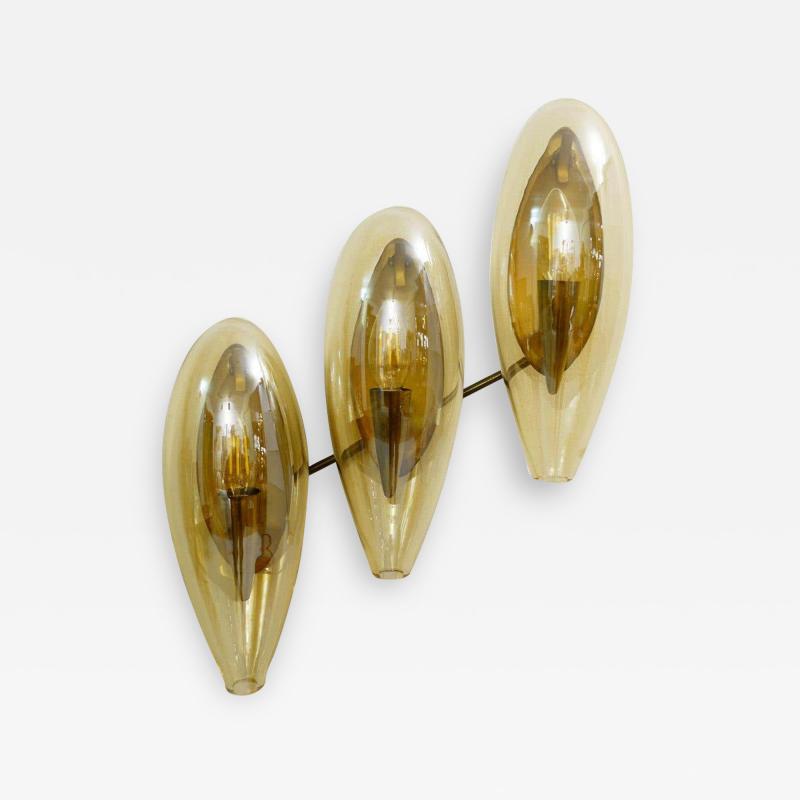 1970s Italian Murano Smoked Glass Sconce in Amber