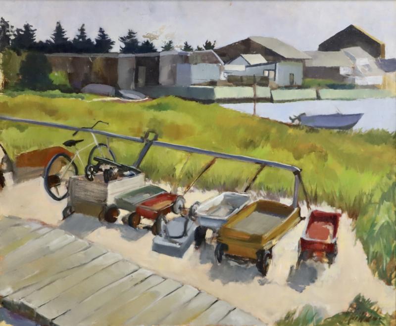 1970s Oil On Canvas Fire Island Pines Modern Painting