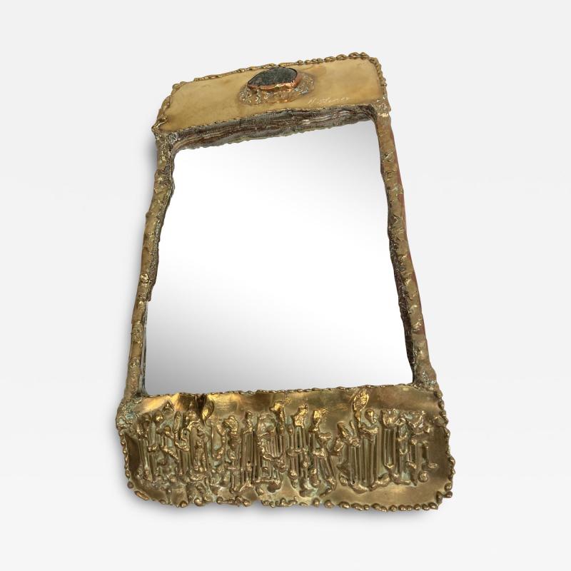 1970s One of a kind Brutalist Mirror By Maxime Leroy