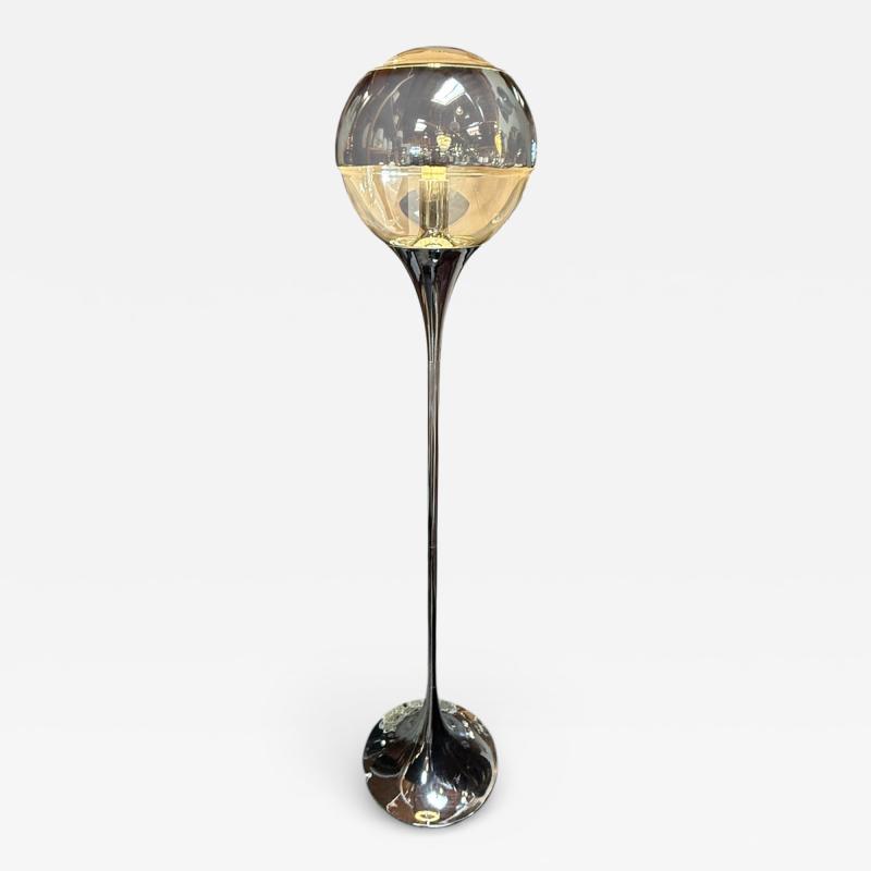 1970s Space Age Floor Lamp in Smoked and Amber Acrylic Italy