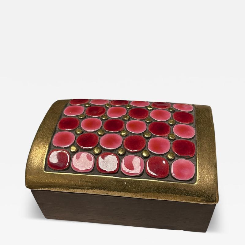 1970s Studio pottery ceramic Treasure box by Mith Espelt