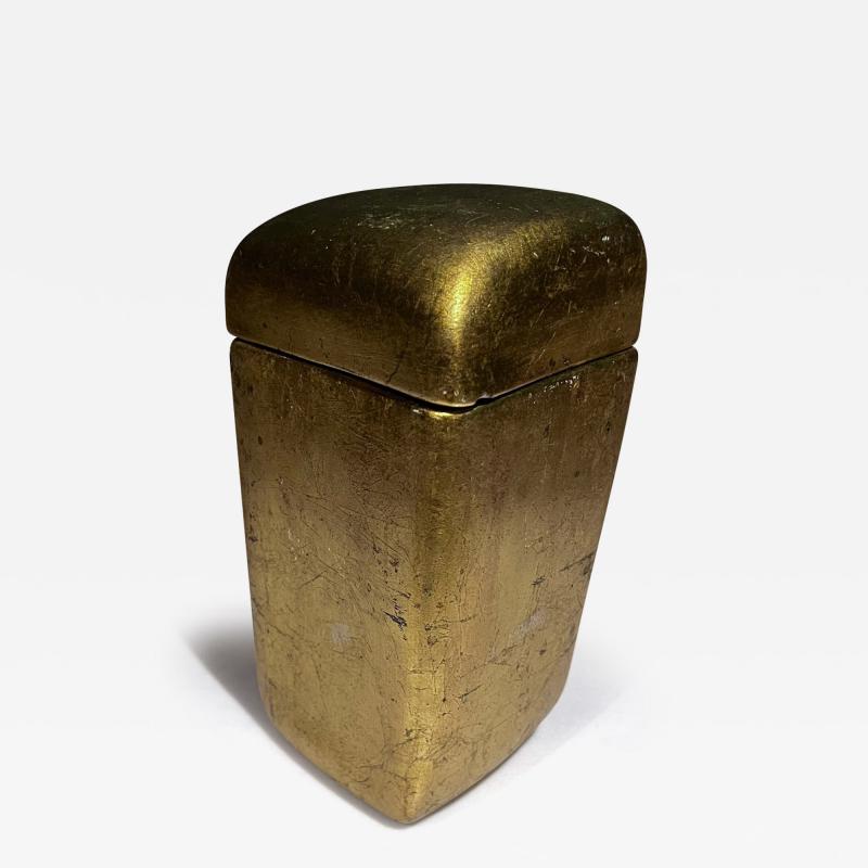 1970s Vintage Gold Leaf Canister Container